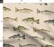 Cabincore Rustic Camping Fisherman Cabin Decor Lake House Summer Watercolor Rainbow Trout Bass Fishing Camp Fish Lodge Wilderness Wildlife Custom Printed Fabric by Spoonflower Various Fabrics by the Yard or Fat Quarter